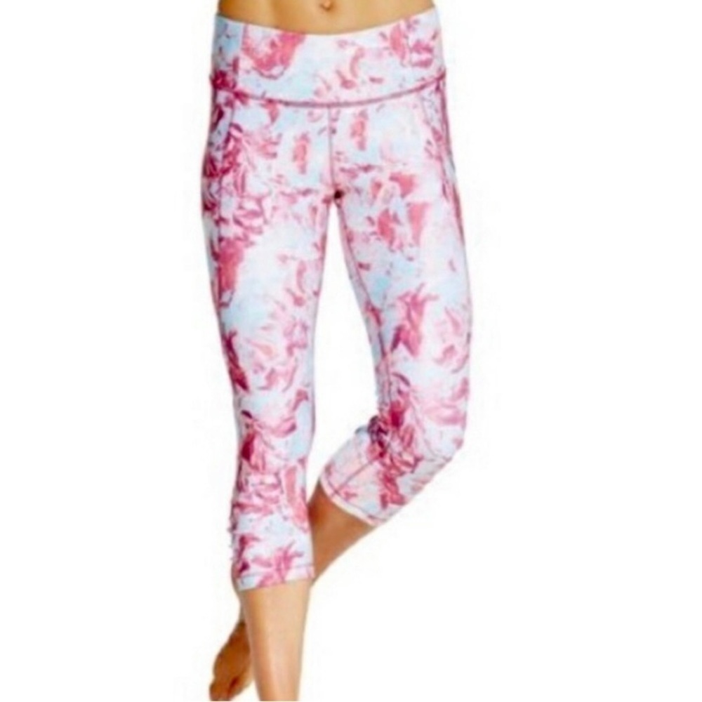 CALIA by Carrie Underwood blue and pink floral leggings